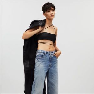 Zara x Kaia Gerber Leather Bralette NWT